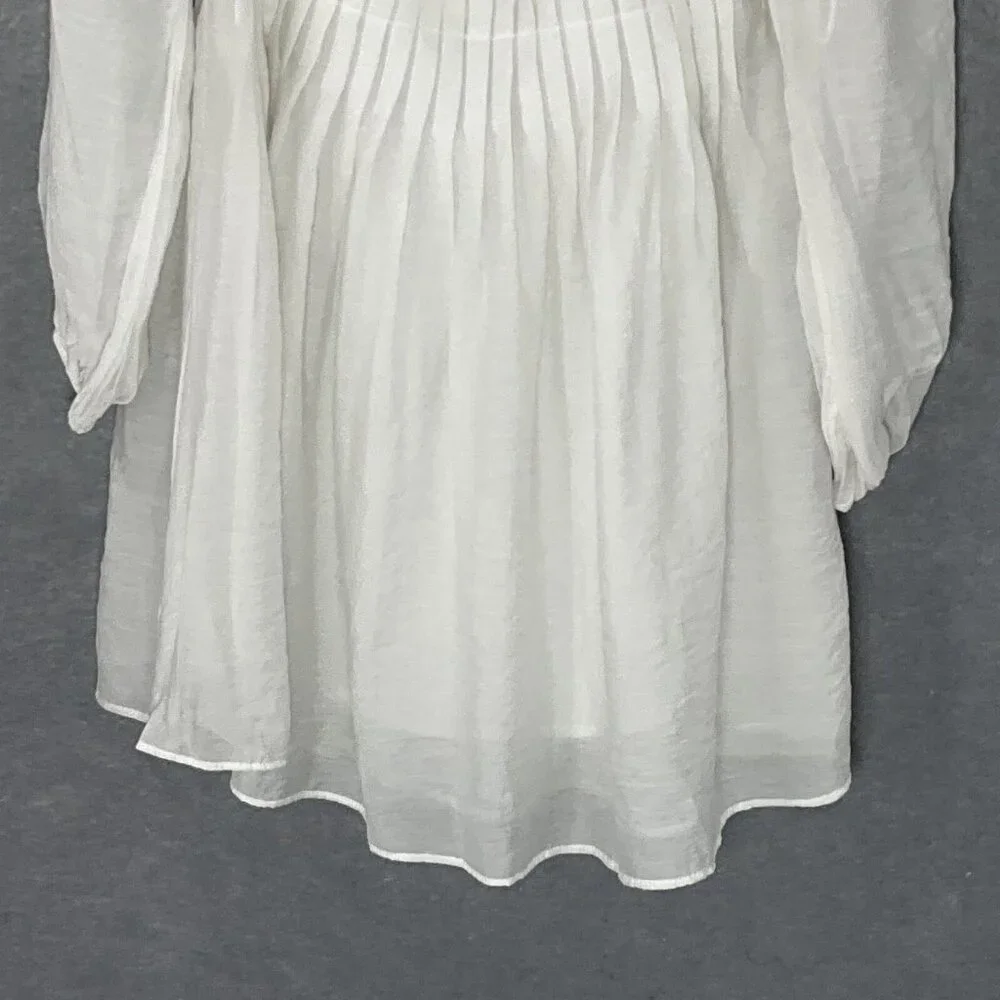 Astr the Label Dress Womens Sz M Off‎ White FLowy Semi Sheer Fairy Angelcore